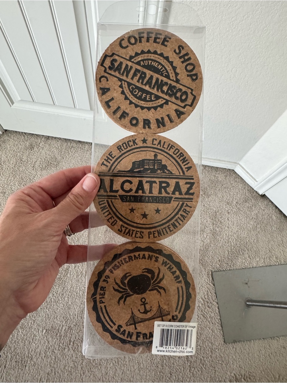 San Francisco Cork Coasters - Set of 6 (Brown)